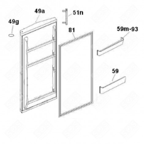 JOINT DE PORTE RÉFRIGÉRATEUR (REPÈRE 81) FRIGO, RÉFRIGÉRATEUR, CONGÉLATEUR - 49028138 