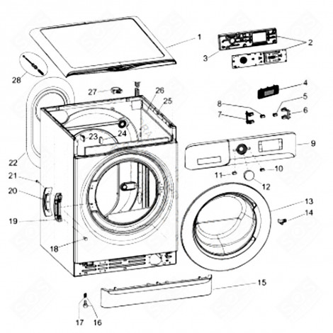 HUBLOT COMPLET (REPÈRE 13) D'ORIGINE MACHINE À LAVER, LAVE-LINGE - C00521846