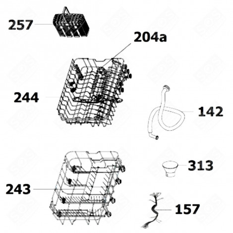 TUYAU DE CHARGEMENT (REPÈRE 142) MACHINE À LAVER, LAVE-LINGE - 49037208, 673000900061