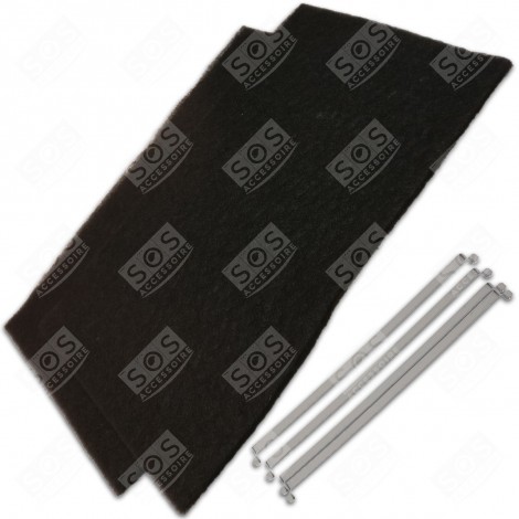 LOT DE 2 FILTRES CHARBON AVEC LAMELLES DE FIXATION 340 X 200 X 5 MM HOTTE - 74X5766