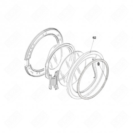 ENCADREMENT HUBLOT REPÈRE 062 MACHINE À LAVER, LAVE-LINGE - 43013081
