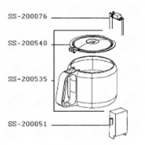 CARTE ÉLECTRONIQUE (REPÈRE SS-200076) CAFETIÈRE, MACHINE À CAFÉ - SS-200076