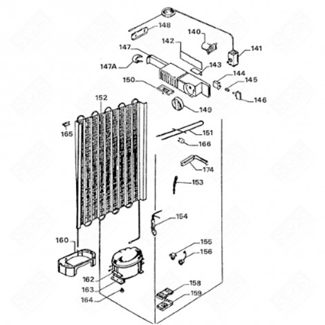 PLAQUE THERMOSTAT (REPÈRE 159) FRIGO, RÉFRIGÉRATEUR, CONGÉLATEUR - 2340426515