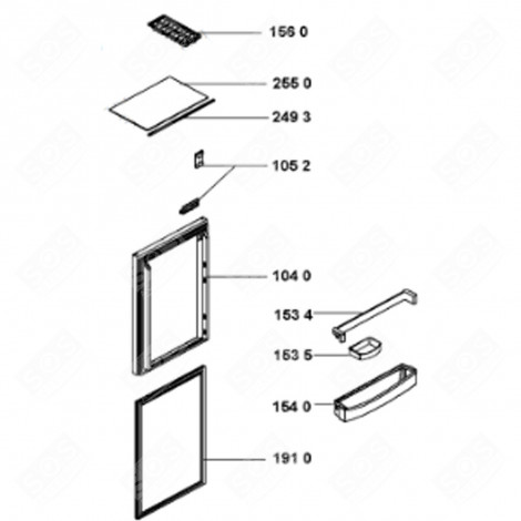 BALCONNET DE PORTE (REPÈRE 153 5) FRIGO, RÉFRIGÉRATEUR, CONGÉLATEUR - 481241828301