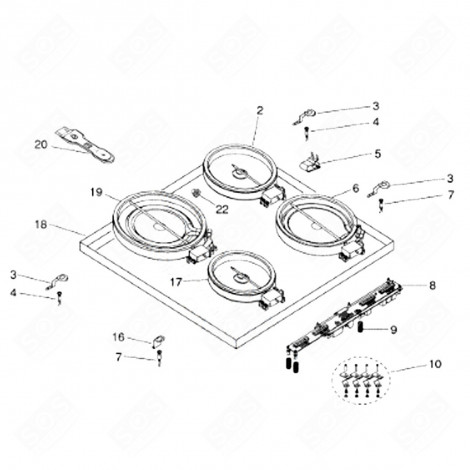 RESSORT DE FIXATION (REPÈRE 5) PLAQUE DE CUISSON - C00096965