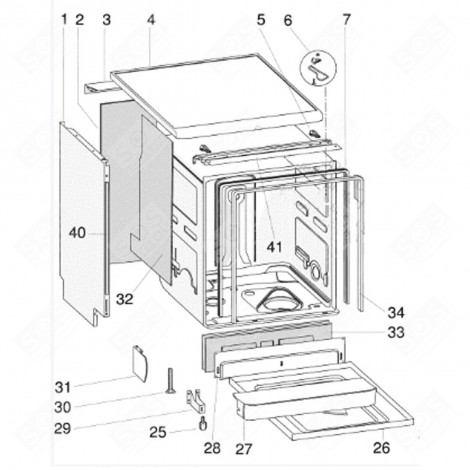 TRAVERSE INTERMÉDIAIRE ARRIÈRE (REPÈRE 3) LAVE-VAISSELLE - C00093692