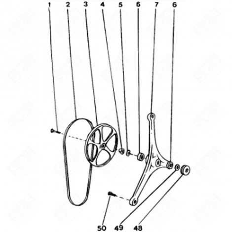 VIS FIXATION POULIE CONDUITE(21106) (REPÈRE 1) MACHINE À LAVER, LAVE-LINGE - C00039671