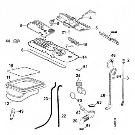 DISTRIBUTEUR (REPÈRE 5) MACHINE À LAVER, LAVE-LINGE - 1297211045
