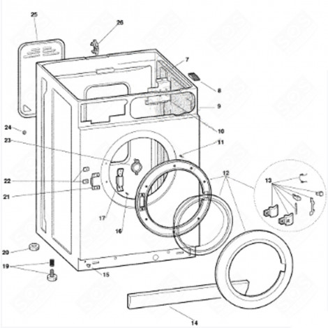 RESSORT POUR PIED (REPÈRE 19) MACHINE À LAVER, LAVE-LINGE - C00046121