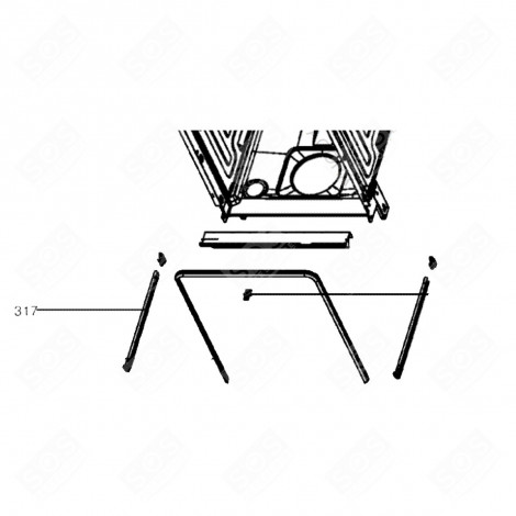 GLISSIÈRE G PANIER SUP (REPÈRE 317) LAVE-VAISSELLE - 979027