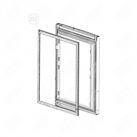 JOINT DE PORTE SUPÉRIEUR REPÈRE 252 FRIGO, RÉFRIGÉRATEUR, CONGÉLATEUR - 4937736200