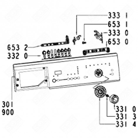 BOUTON (REPÈRE 332 0) D'ORIGINE MACHINE À LAVER, LAVE-LINGE - 481213448395