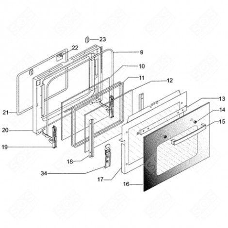 ECRAN DE RÉPARTITION DES FLUX COLLE (REPÈRE 17) FOUR, CUISINIÈRE - C00098834