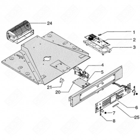 SUPPORT ENCODEUR CARTE (REPÈRE 8) FOUR, CUISINIÈRE - C00094434