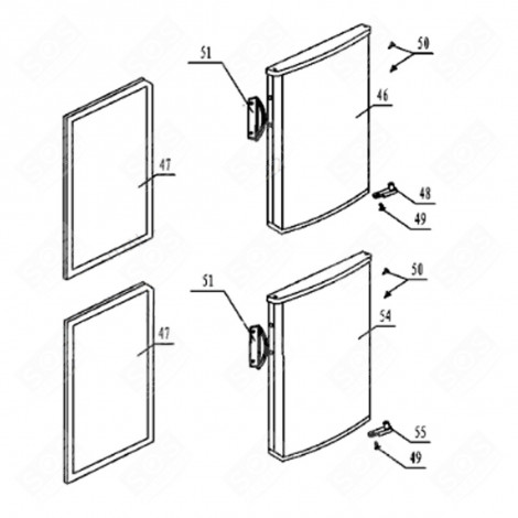 JOINT DE PORTE RÉFRIGÉRATEUR (REPÈRE 47) FRIGO, RÉFRIGÉRATEUR, CONGÉLATEUR - 4055084109