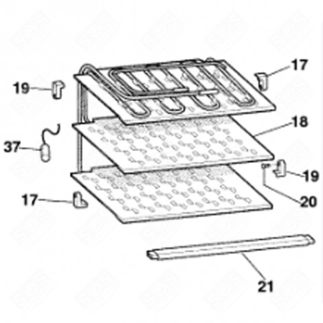 EVAPORATEUR (REPÈRE 18) FRIGO, RÉFRIGÉRATEUR, CONGÉLATEUR - C00097309