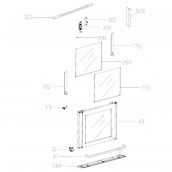 Vitre intérieure de porte partie gauche (repère 290) 424X404 mm