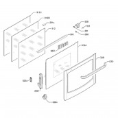 Panneau porte de four blanc (repère 328) Panneau porte de four blanc (repère 328)