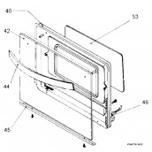 Vitre extérieure de porte blanc (repère 42)