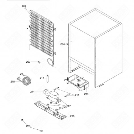 PASSE FILS (REPÈRE 204) FRIGO, RÉFRIGÉRATEUR, CONGÉLATEUR - 46X2202