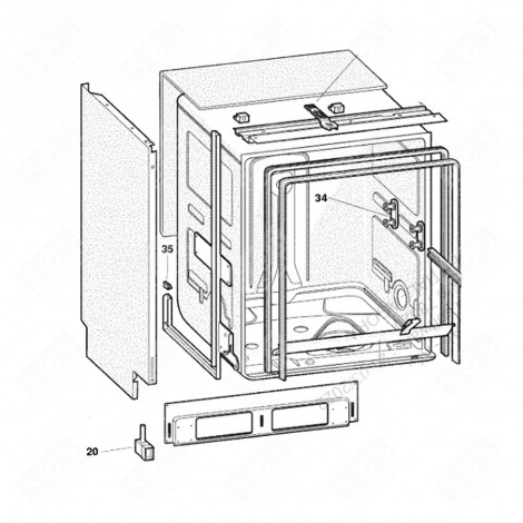 ENSEMBLE RÉGLAGE PIED GAUCHE REPÈRE 20 D'ORIGINE LAVE-VAISSELLE - C00054981, 482000074889