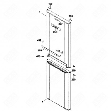 CACHE (REPÈRE 457) FRIGO, RÉFRIGÉRATEUR, CONGÉLATEUR - 41X2154