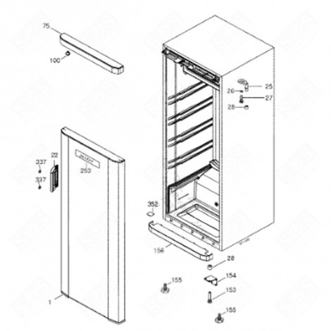 BANDEAU (REPÈRE 57) FRIGO, RÉFRIGÉRATEUR, CONGÉLATEUR - 46X3068