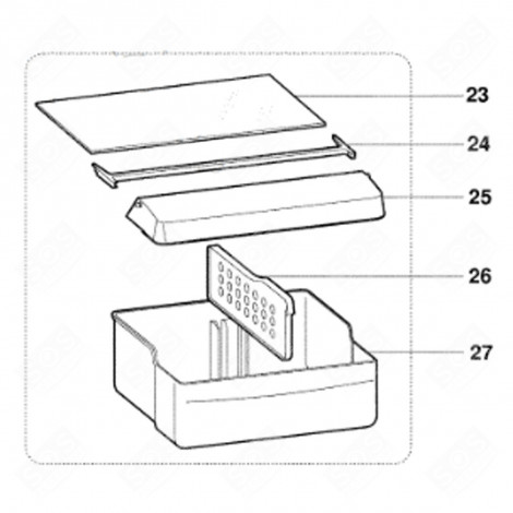 ETAGÈRE DE BAC A LÉGUME (REPÈRE 23) FRIGO, RÉFRIGÉRATEUR, CONGÉLATEUR - C00081956
