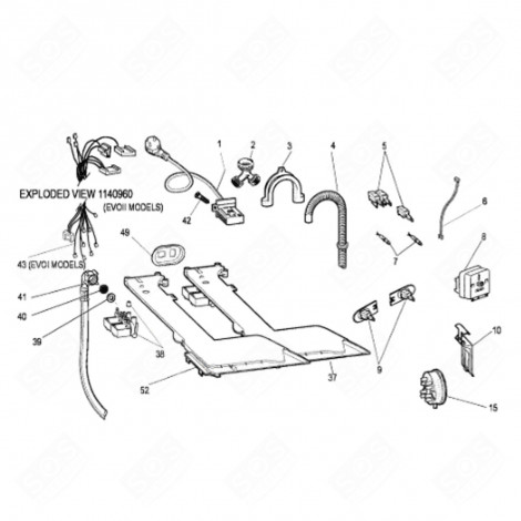 FILERIE CÂBLAGE (REPÈRE 43) MACHINE À LAVER, LAVE-LINGE - C00096989