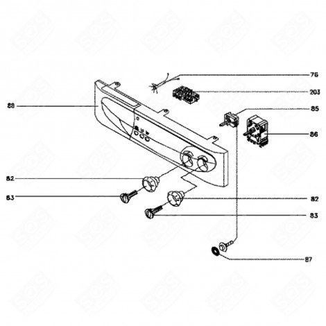 BANDEAU (REPÈRE 88) MACHINE À LAVER, LAVE-LINGE - 95X7188