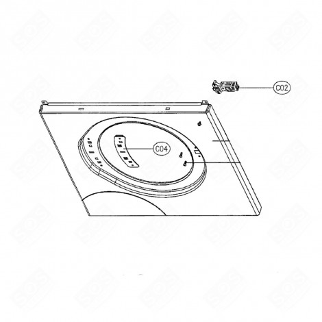 SÉCURITÉ DE PORTE, FERMETURE, VERROU REPÈRE C02 MACHINE À LAVER, LAVE-LINGE - 53343