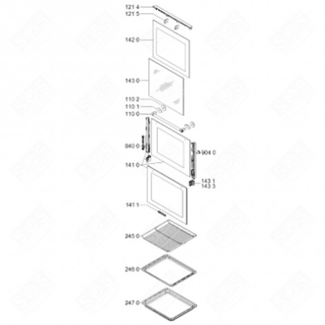 VITRE EXTÉRIEURE DE PORTE (REPÈRE141 0) FOUR, CUISINIÈRE - 481010769636