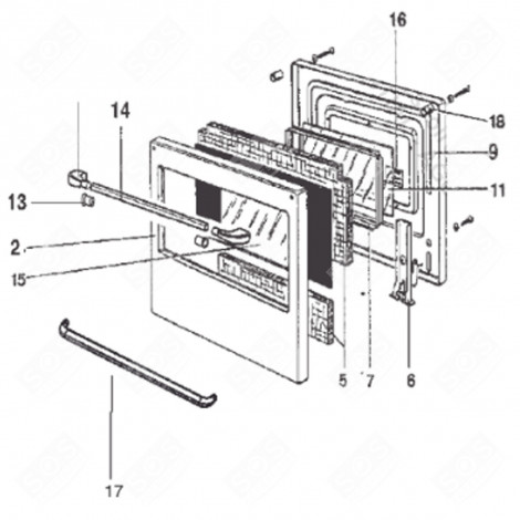 ENTRETOISE DE PORTE (REPÈRE 18) FOUR, CUISINIÈRE - 71X6017