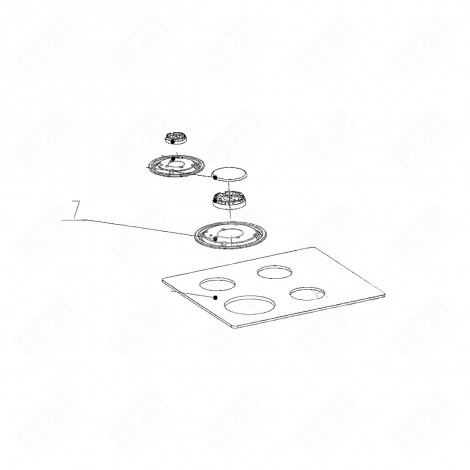 SUPPORT TÊTE BRULEUR (REPÈRE 7) PLAQUE DE CUISSON - 554C33
