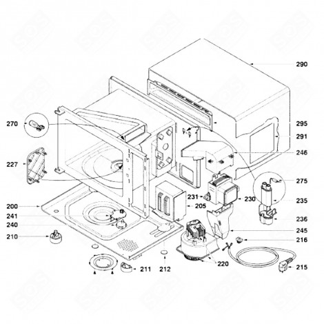 CORDON SECTEUR (REPÈRE 215) FOUR MICRO-ONDES - 78X2953