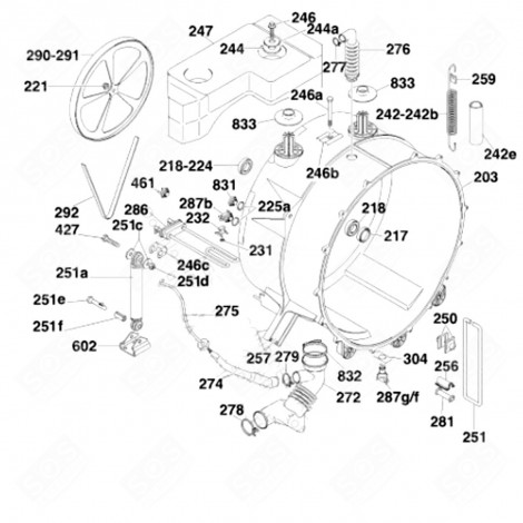 DURITE (REPÈRE 276) MACHINE À LAVER, LAVE-LINGE - 03860581