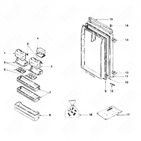 VIS (X5) (REPÈRE 16) FRIGO, RÉFRIGÉRATEUR, CONGÉLATEUR - 93X2694