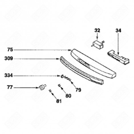 POUSSOIR INTERRUPTEUR (REPÈRE 334) FRIGO, RÉFRIGÉRATEUR, CONGÉLATEUR - 45X9912
