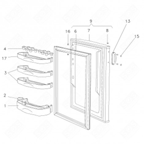 ARCEAU BALCONNET BOUTEILLE (REPÈRE 2) FRIGO, RÉFRIGÉRATEUR, CONGÉLATEUR - 41X3238