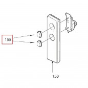 Bouton de commande repère 155 à l'unité