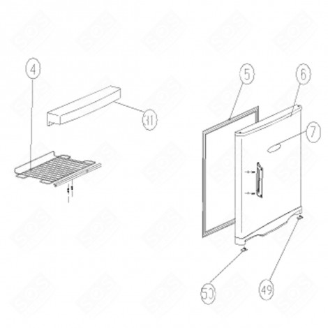 CLAYETTE, ÉTAGÈRE CONGÉLATEUR (REPÈRE 4) FRIGO, RÉFRIGÉRATEUR, CONGÉLATEUR - AS0004208
