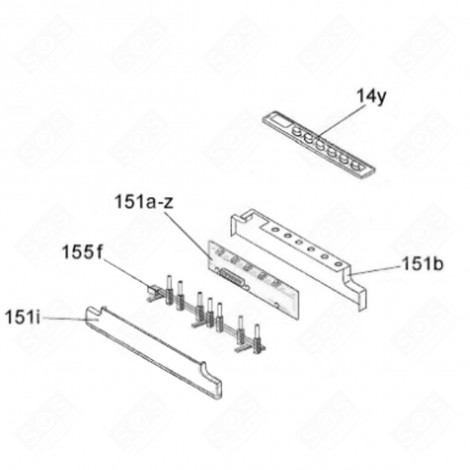 MODULE PROGRAMMÉ (REPÈRE 151 A-Z) LAVE-VAISSELLE - 49034027