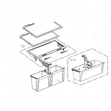 CLAYETTE BAC A LÉGUMES (REPÈRE 155A) FRIGO, RÉFRIGÉRATEUR, CONGÉLATEUR - ACQ85641704