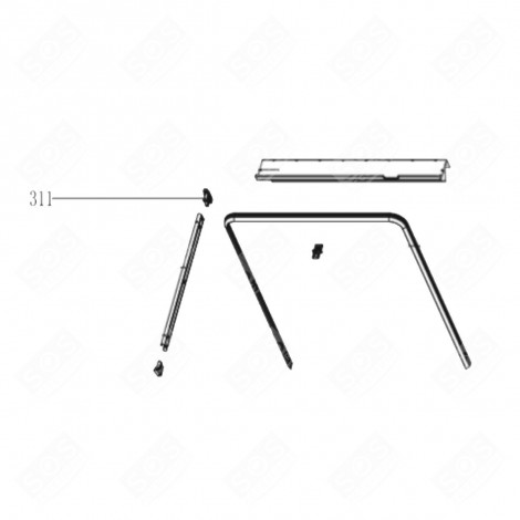 BUTEE PANIER ARRIERE (REPÈRE 311) LAVE-VAISSELLE - LA001130