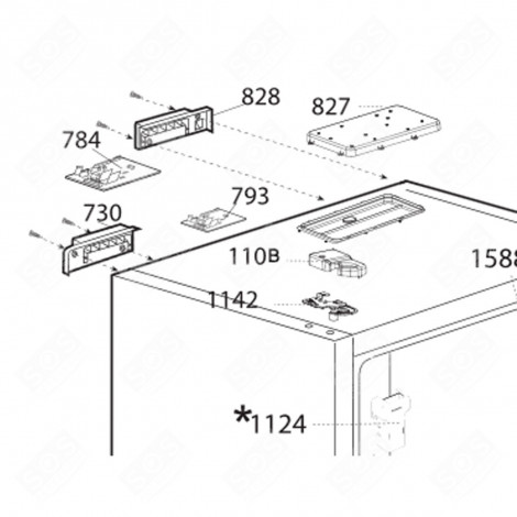 MODULE DE CONTRÔLE (REPÈRE 784) FRIGO, RÉFRIGÉRATEUR, CONGÉLATEUR - 4390000885