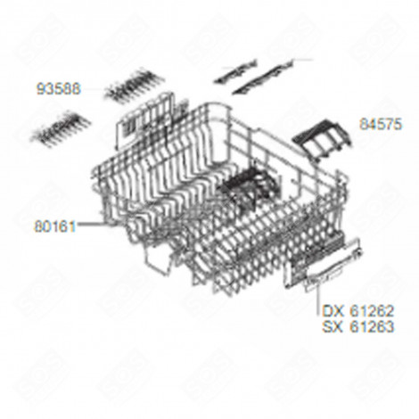 PANIER SUPÉRIEUR (REPÈRE 80161) LAVE-VAISSELLE - 691410698