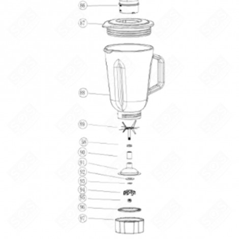 BASE BLENDER (REPÈRE 89 À 97) ROBOT MÉNAGER - CU001276