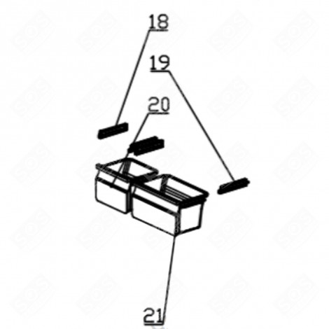 TIROIR (REPÈRE 20) FRIGO, RÉFRIGÉRATEUR, CONGÉLATEUR - FR007164