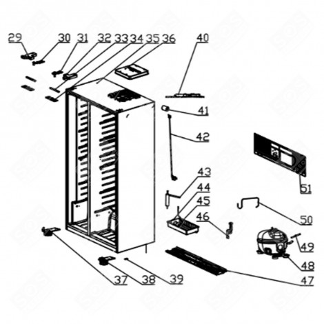 CHARNIÈRE INFERIEURE (REPÈRE 38) FRIGO, RÉFRIGÉRATEUR, CONGÉLATEUR - FR007198