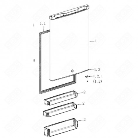 BALCONNET (REPÈRE 2) FRIGO, RÉFRIGÉRATEUR, CONGÉLATEUR - FR000514